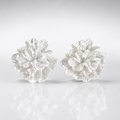 Silver flower stud earrings, anti-tarnish jewelry for women, elegant everyday luxury style
