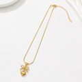 Gold heart and bow pendant necklace, anti-tarnish jewelry for women, elegant everyday luxury style
