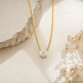 Elegant gold necklace with solitaire diamond pendant, anti-tarnish jewelry for women