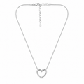 Silver heart pendant necklace with snake chain, anti-tarnish jewelry for women, elegant everyday luxury style