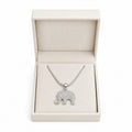 Crystal Rhinestone Elephant Pendant Necklace – Silver Lucky Charm Snake Chain