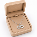 Sterling Silver Infinity Pendant Necklace with CZ Crystals | Gift Box Included