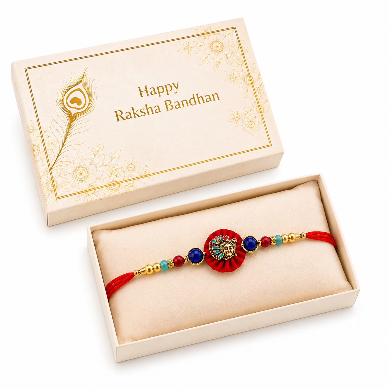 Krishna Designer Rakhi for Brother – Premium Flute Motif Rakhi