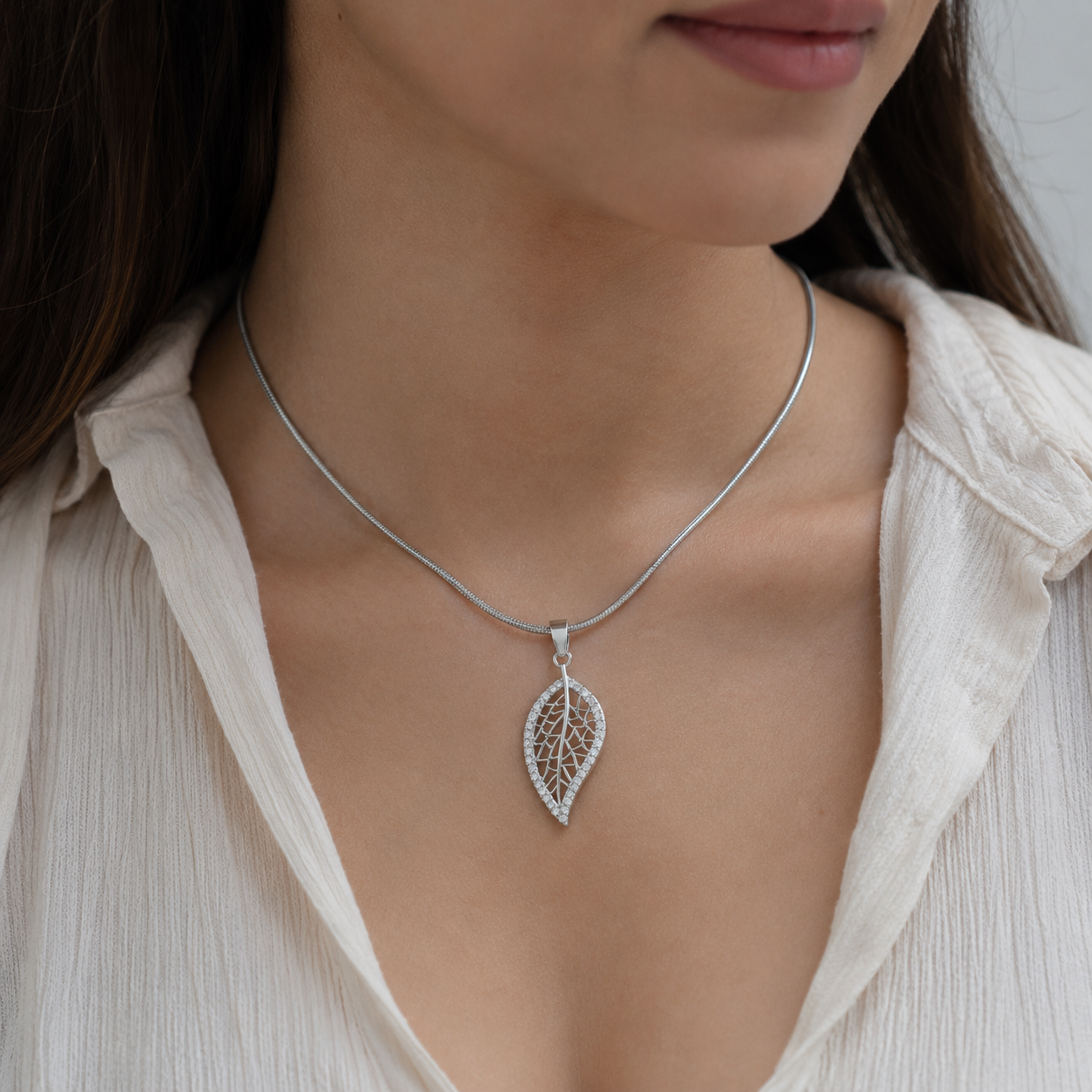 Whisper Leaf Pendant Necklace