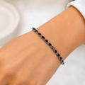 Black Stone Bracelet for Women – Stylish Silver Tennis Bracelet
