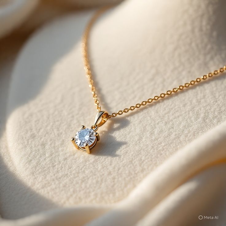 Round Solitaire Necklace