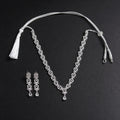 Elegant silver necklace and earrings set with tassel, anti-tarnish luxury jewelry for women