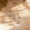 Delicate gold flower necklace with crystal accents, anti-tarnish everyday luxury jewelry for women