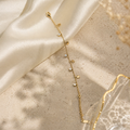 Delicate gold bracelet with sun charms and clear crystals, anti-tarnish luxury jewelry for women