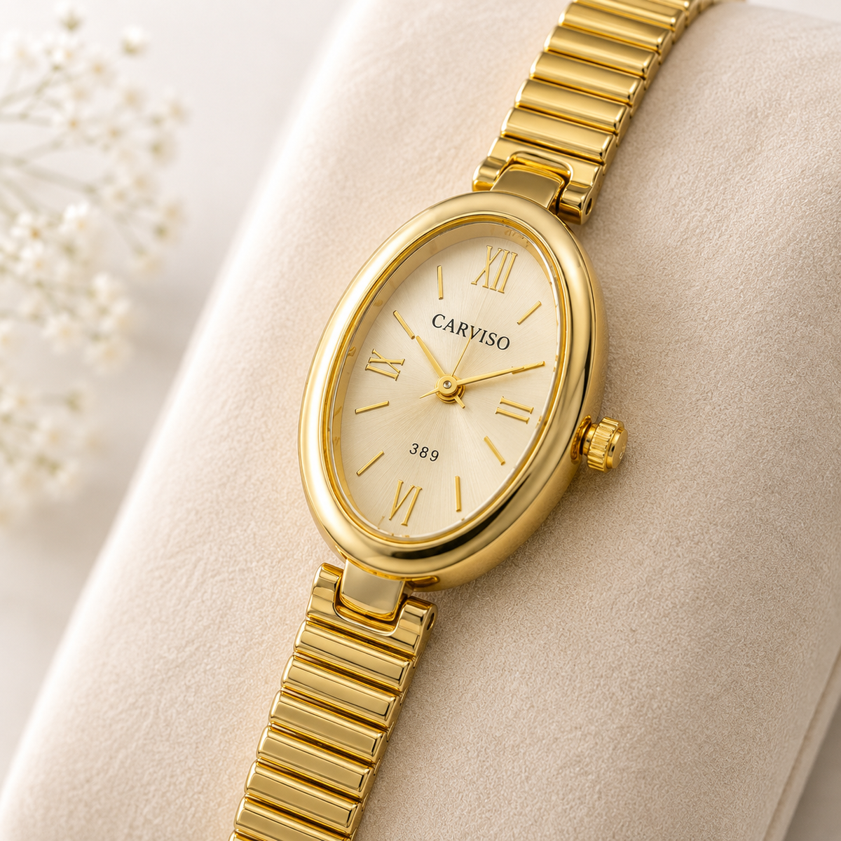 Luxury Gold Oval Bracelet Watch for Women | Elegant Analog Wrist Watch