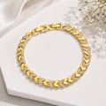 Gold Chevron Crystal Link Bracelet for Women