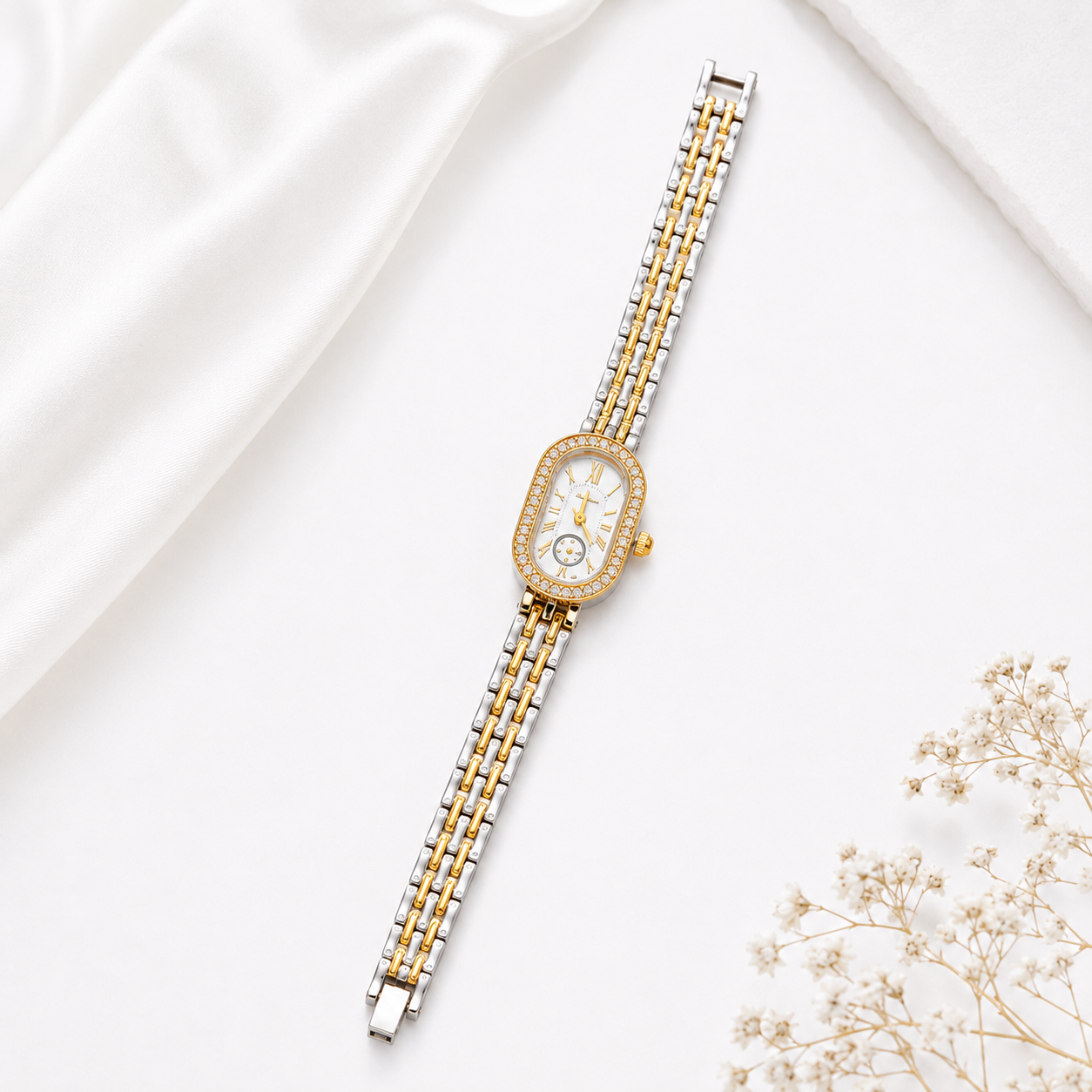 Timeless Dual-Tone Crystal Watch