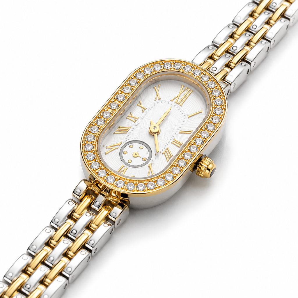 Timeless Dual-Tone Crystal Watch