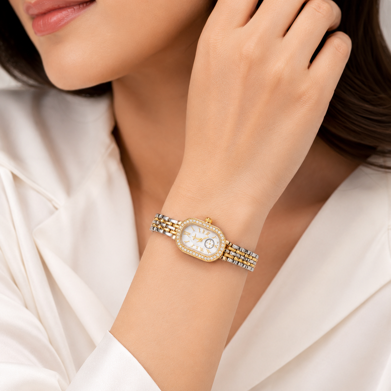 Timeless Dual-Tone Crystal Watch