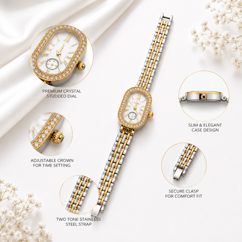 Timeless Dual-Tone Crystal Watch