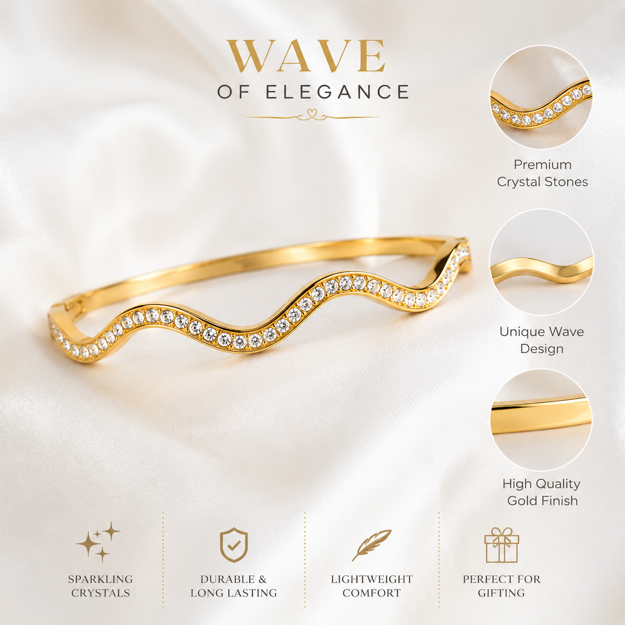 Wavy Crystal Luxe Bracelet