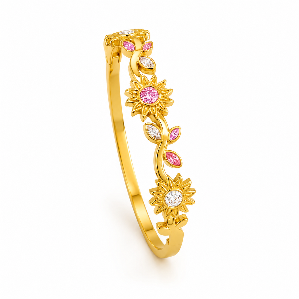 Golden Bloom Crystal Bracelet
