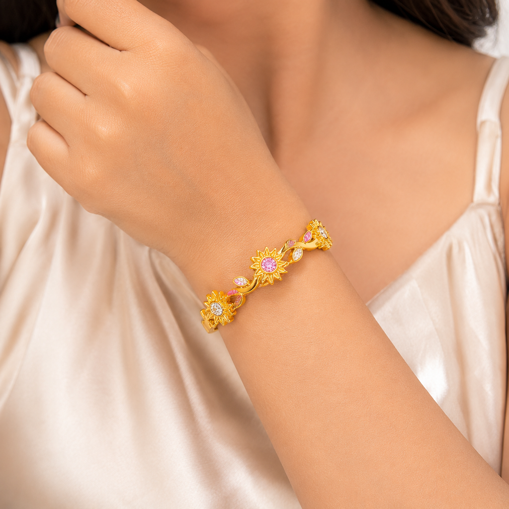 Golden Bloom Crystal Bracelet
