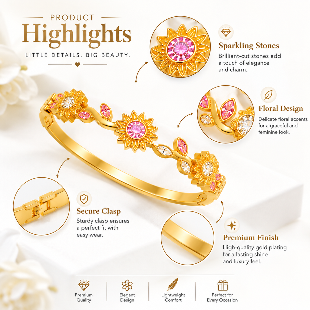 Golden Bloom Crystal Bracelet