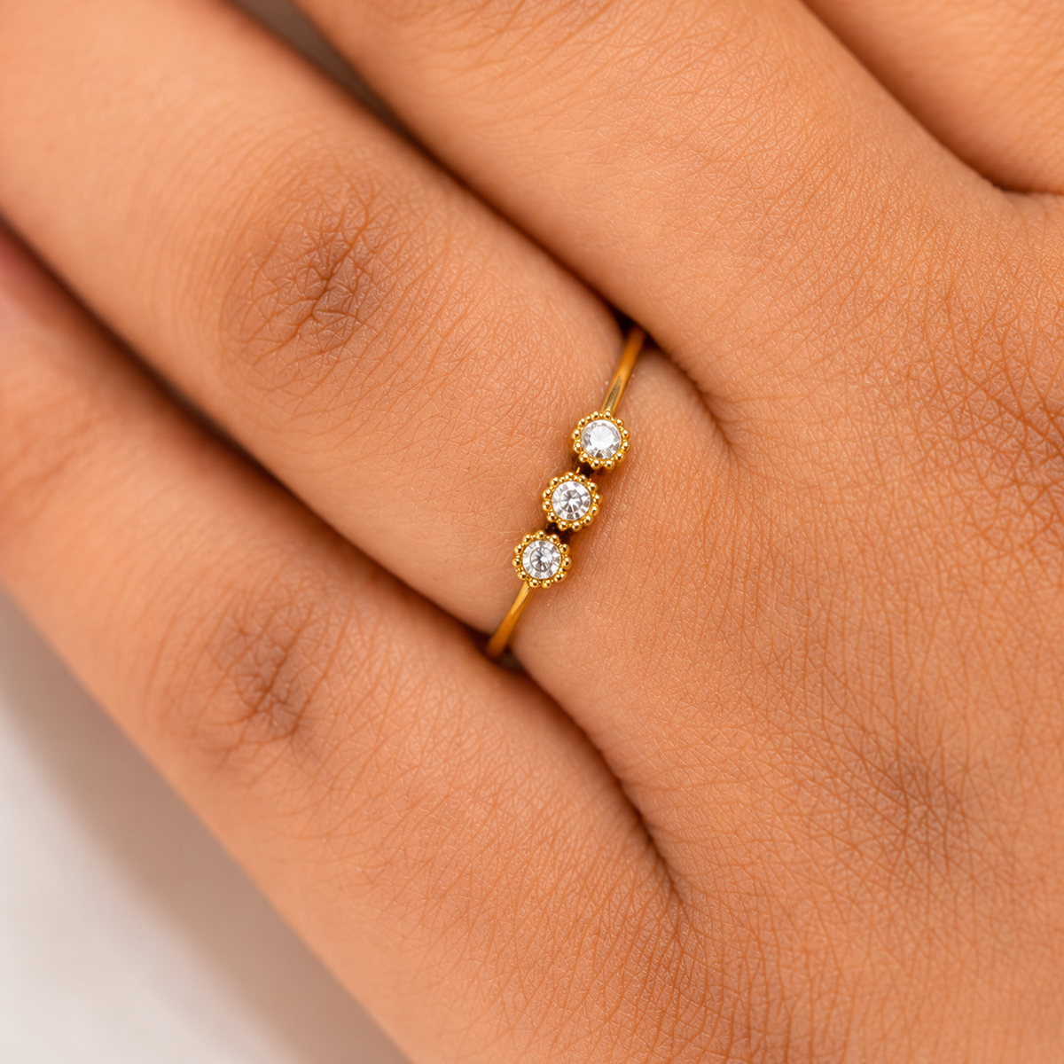 Triple Crystal Elegance Ring