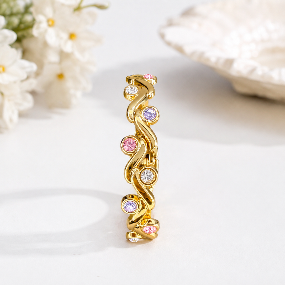 Rainbow Wave Crystal Bracelet