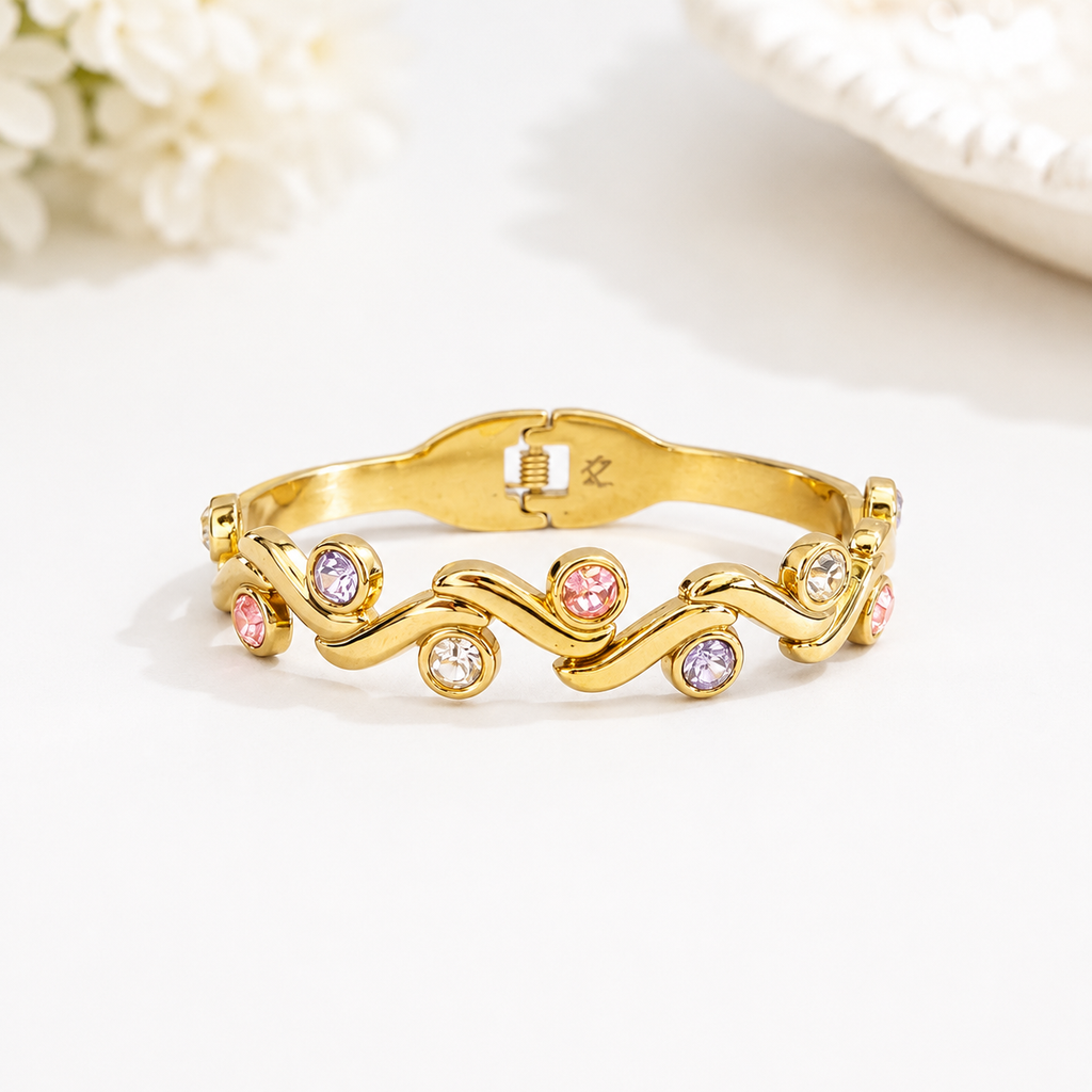 Rainbow Wave Crystal Bracelet