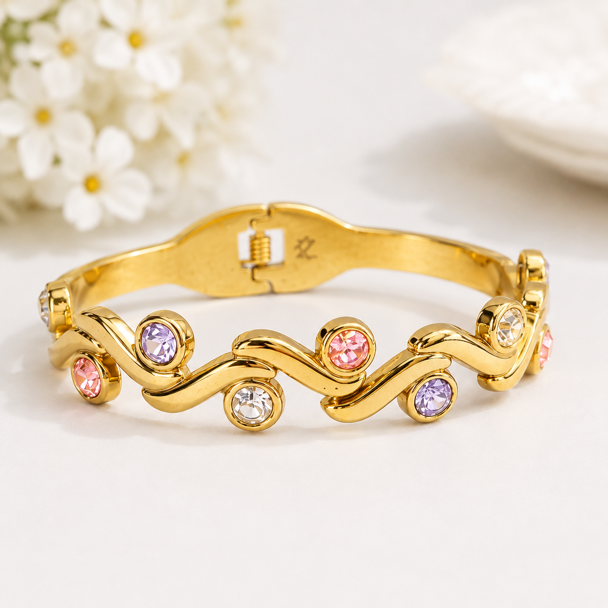 Rainbow Wave Crystal Bracelet