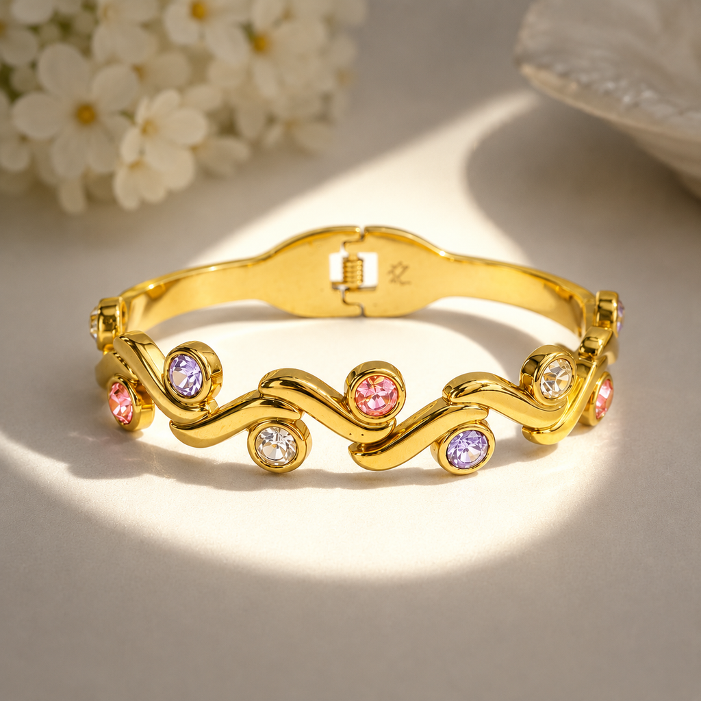 Rainbow Wave Crystal Bracelet
