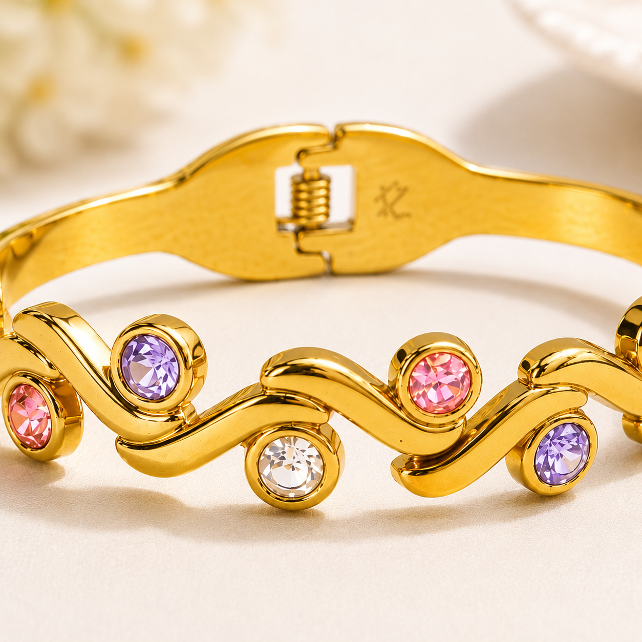 Rainbow Wave Crystal Bracelet