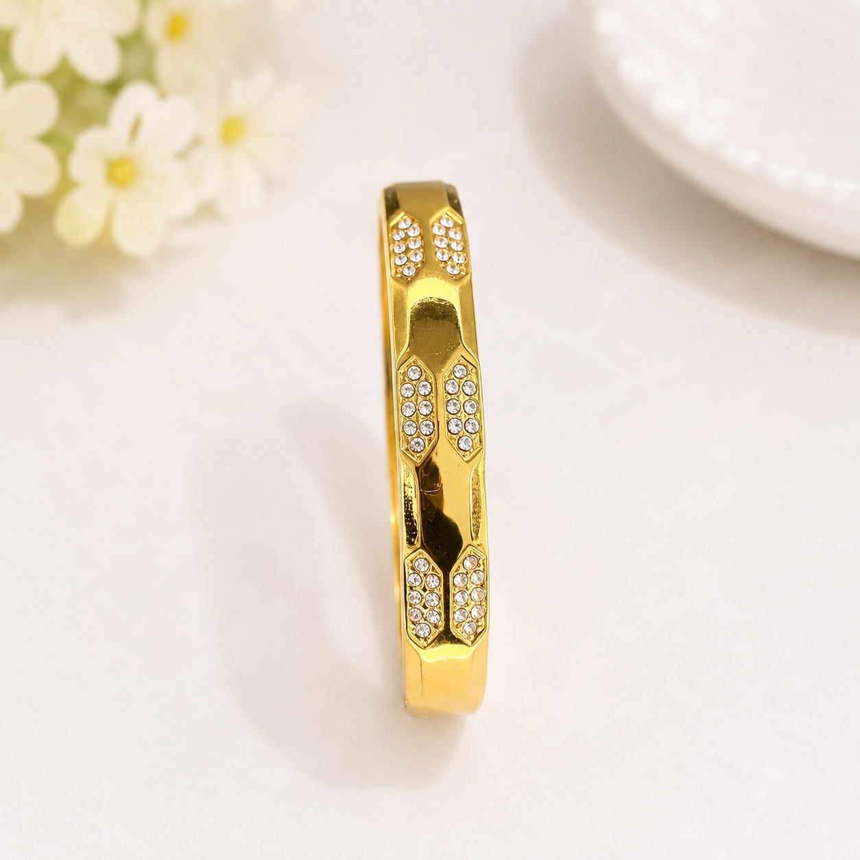 Geometric Crystal Luxe Bangle