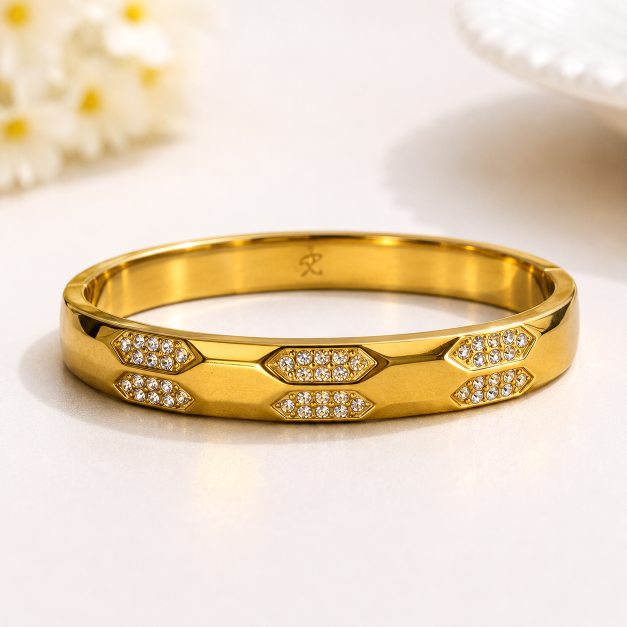 Geometric Crystal Luxe Bangle