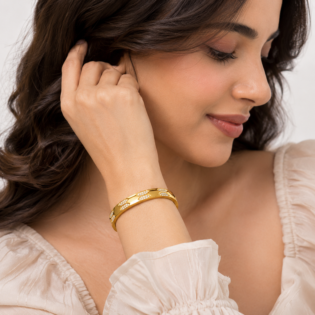 Geometric Crystal Luxe Bangle