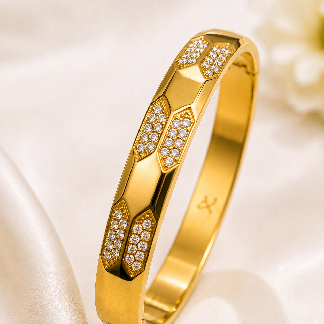 Geometric Crystal Luxe Bangle