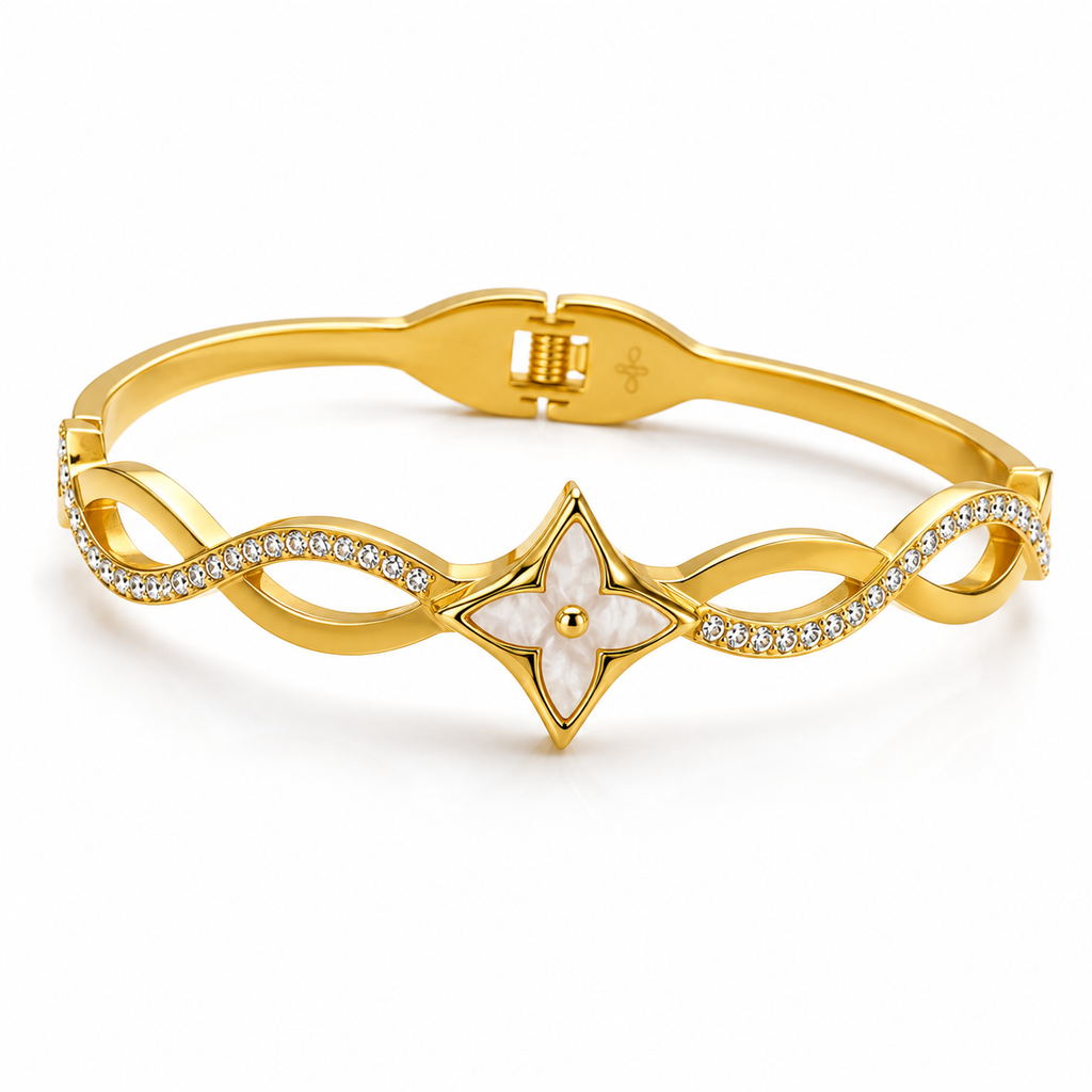 Celestial Crystal Flower Vine Bangle