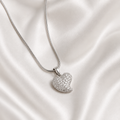 Sparkling Heart Pendant Necklace for Women | Premium Anti-Tarnish Silver Finish