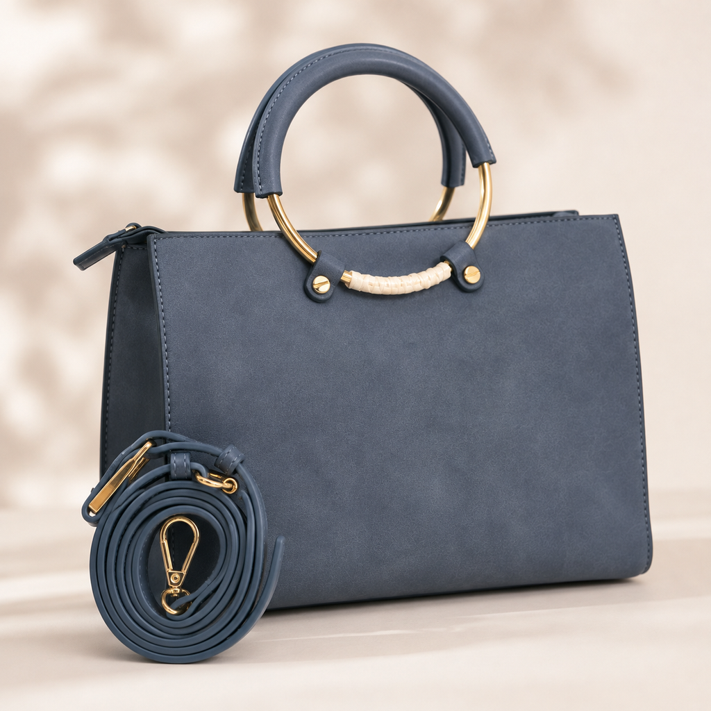 Luxury Women's Top Handle Tote Bag | Premium Designer Shoulder Handbag - Grey