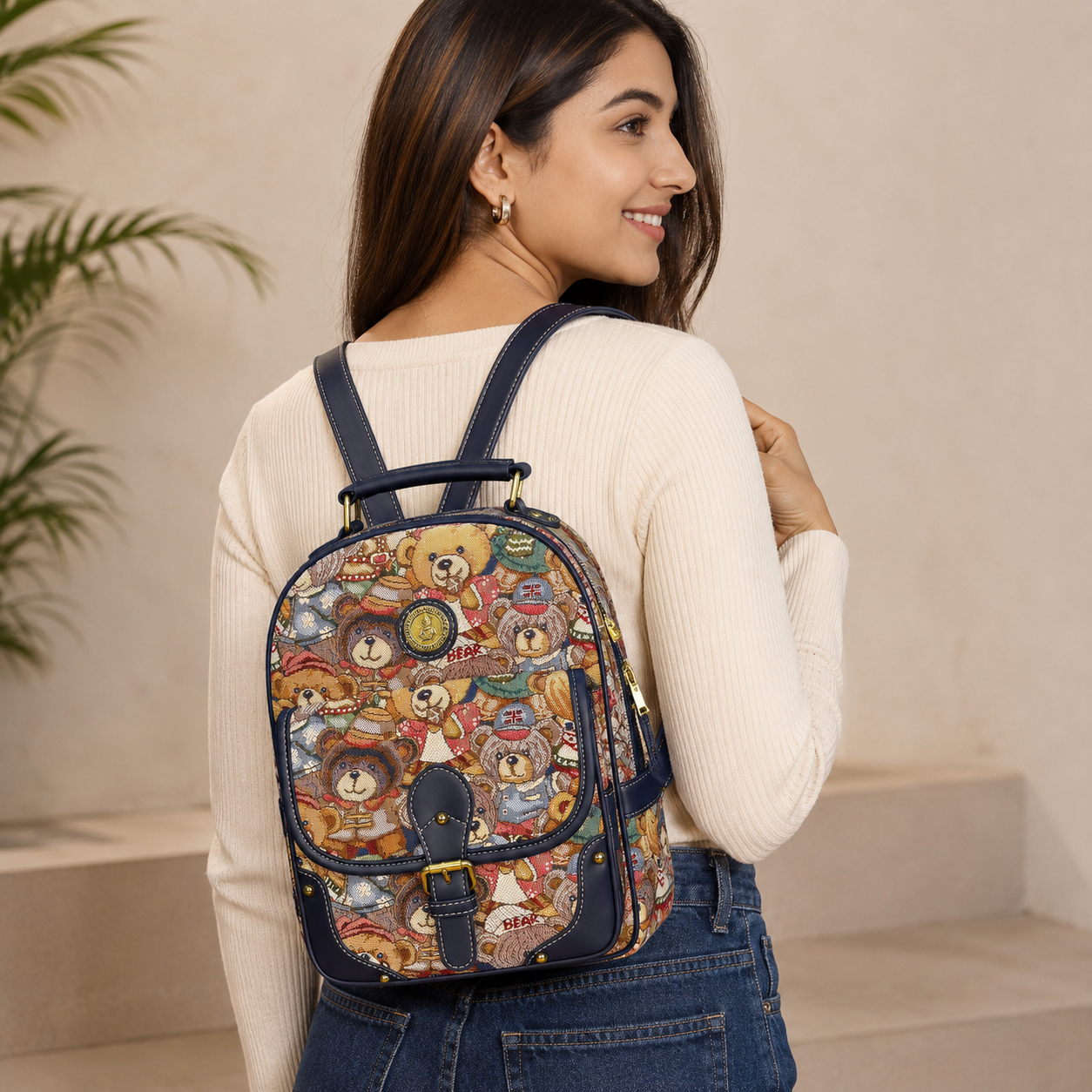 Premium Teddy Bear Backpack for Women & Girls | Stylish Travel Bag