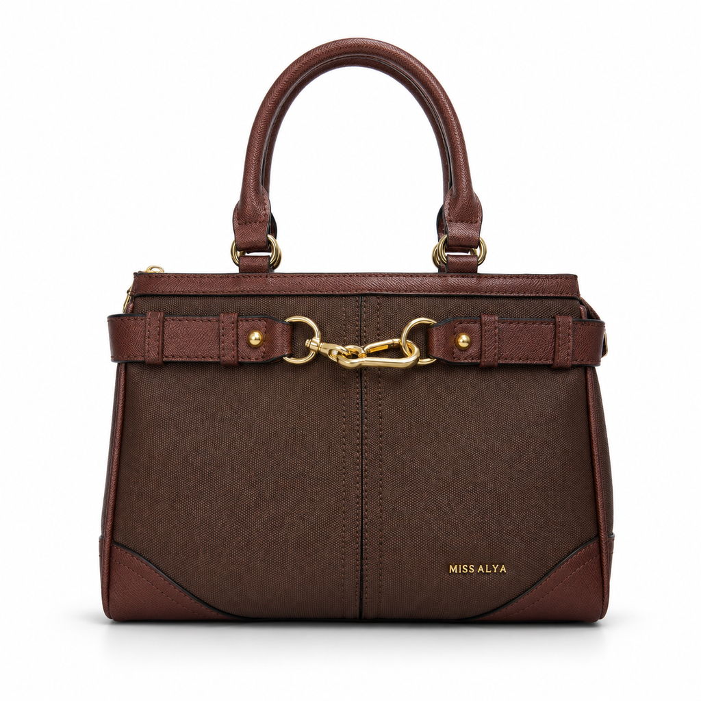 Luxury Brown Top Handle Handbag for Women | Premium Designer Tote Bag