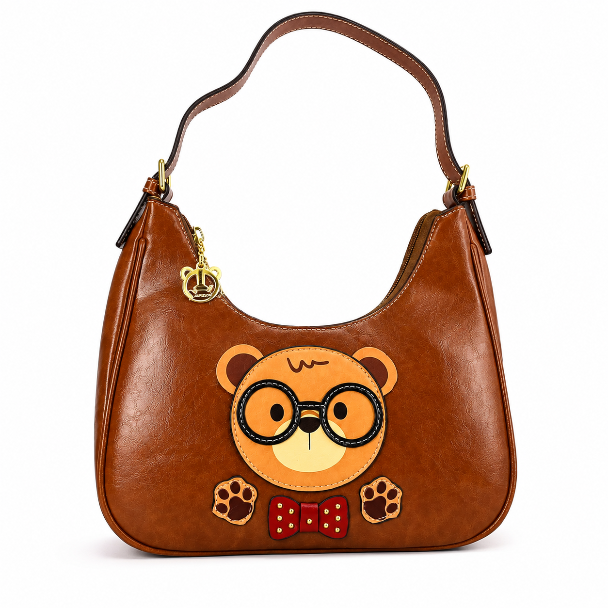 Cute Bear Charm Shoulder Bag for Women