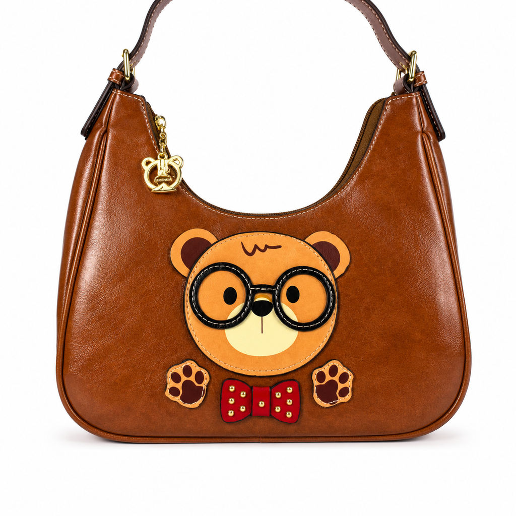 Cute Bear Charm Shoulder Bag for Women