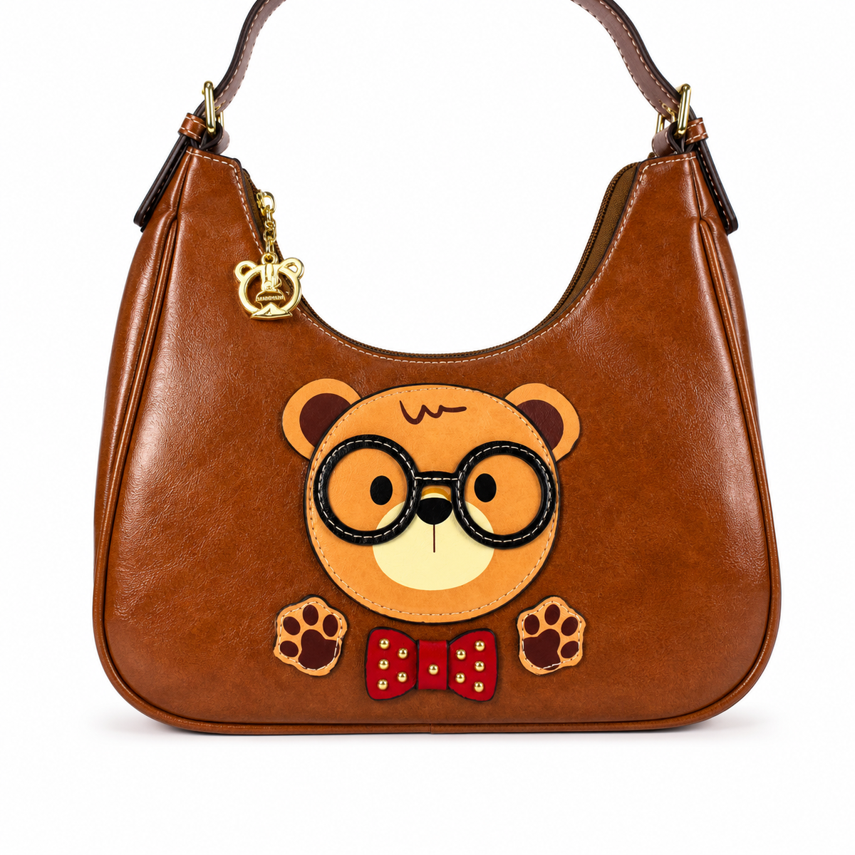 Cute Bear Charm Shoulder Bag for Women