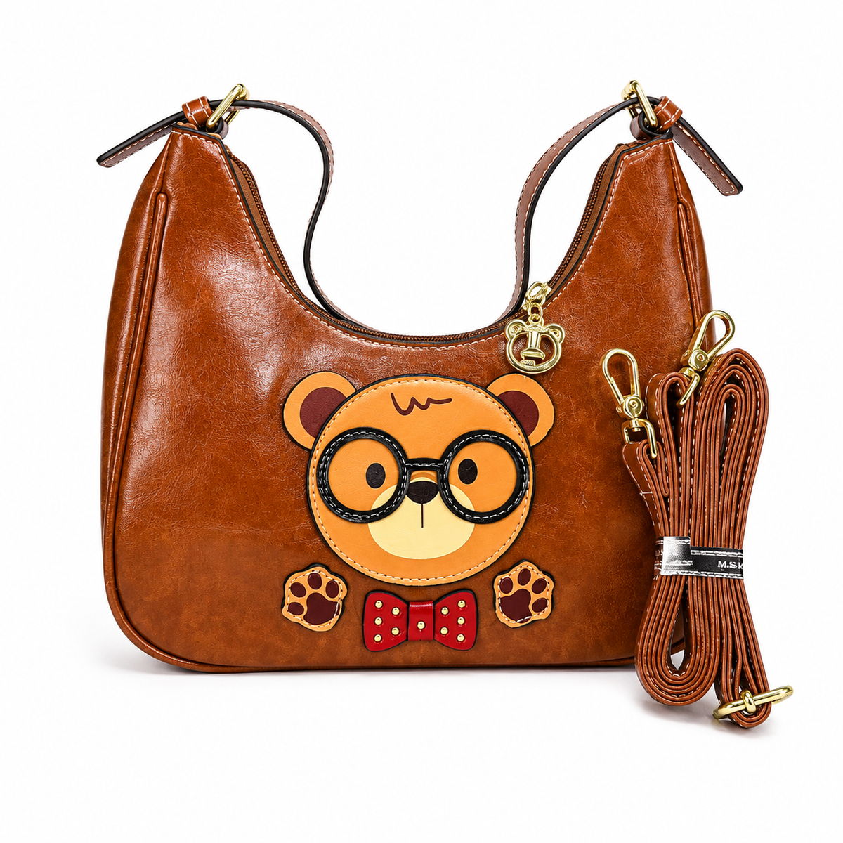 Cute Bear Charm Shoulder Bag for Women