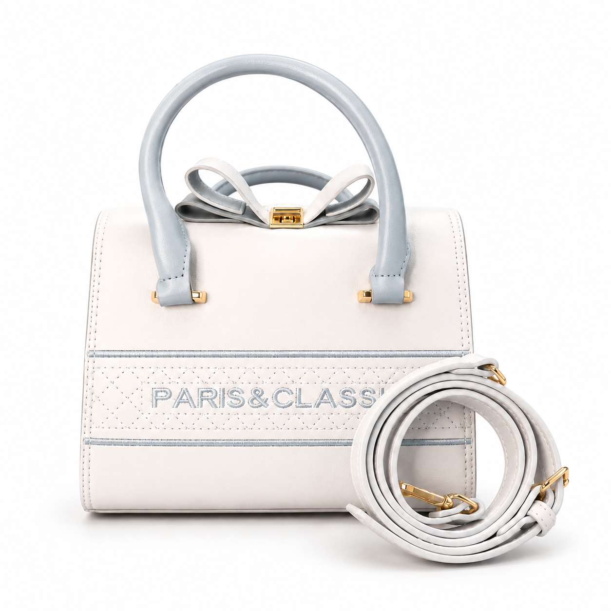 Luxury Bow Accent Top Handle Satchel Bag for Women | Premium PU Leather Crossbody Handbag
