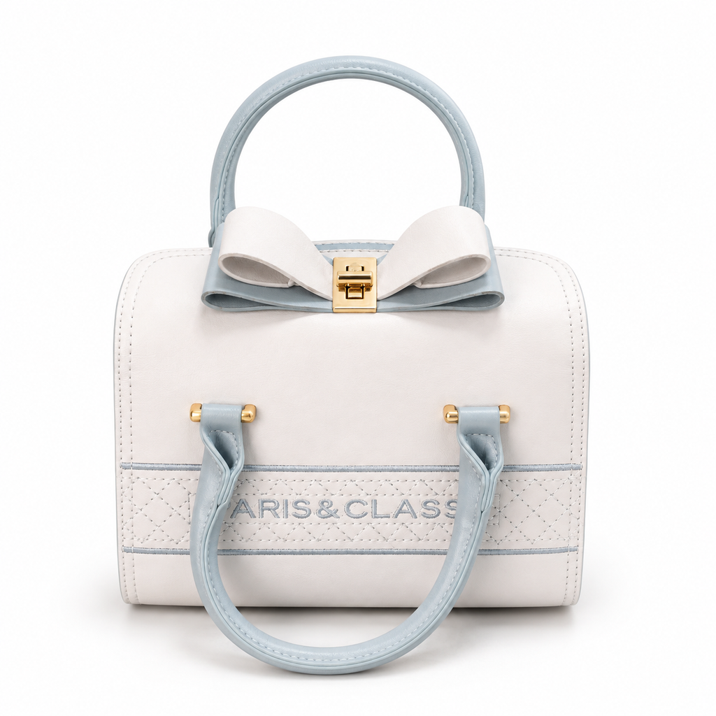 Luxury Bow Accent Top Handle Satchel Bag for Women | Premium PU Leather Crossbody Handbag