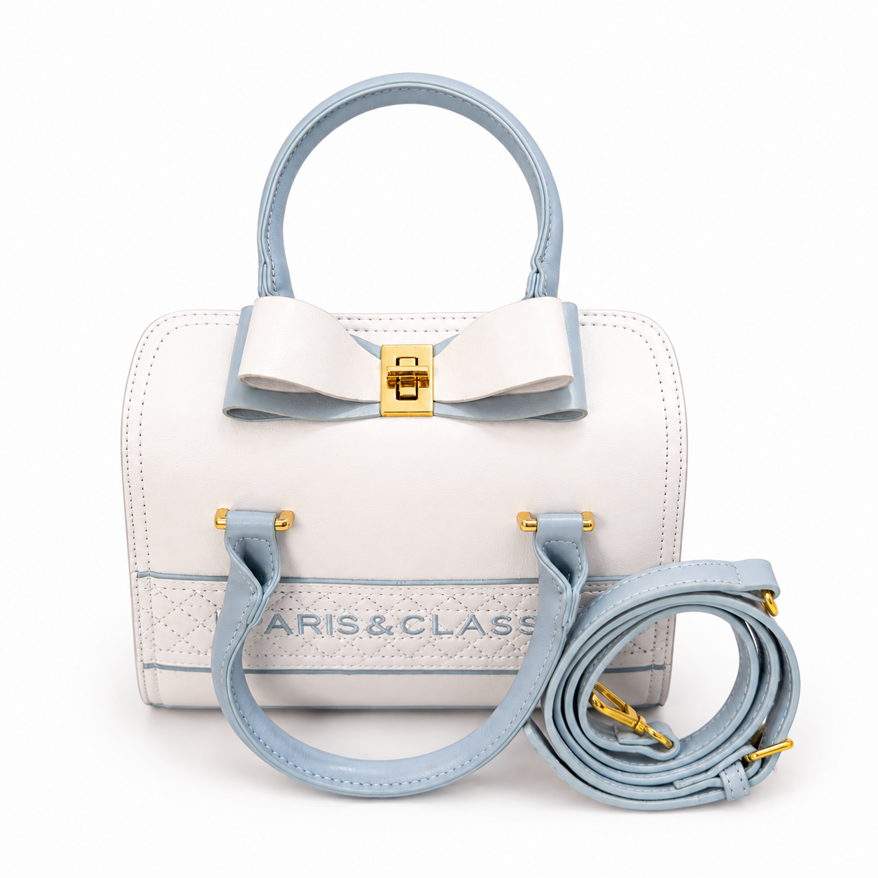 Luxury Bow Accent Top Handle Satchel Bag for Women | Premium PU Leather Crossbody Handbag