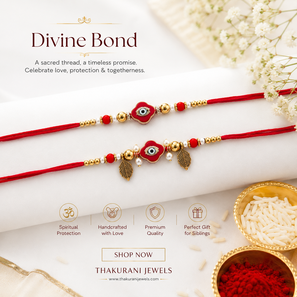 Premium Bhaiya Bhabhi Evil Eye Rakhi Set – Designer Couple Rakhi