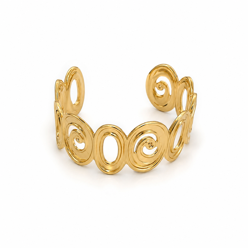 18K Gold Spiral Cuff Bracelet