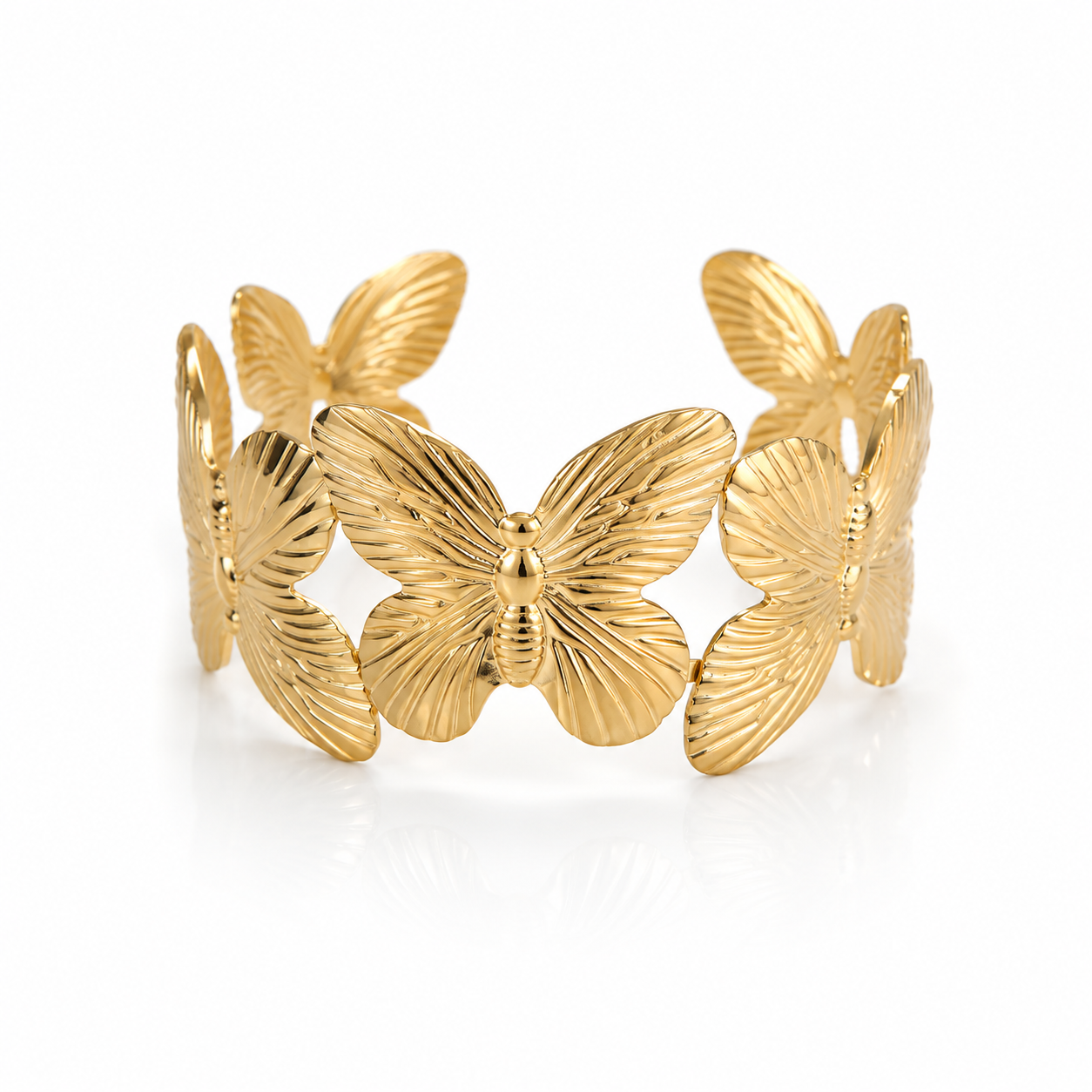 18K Gold Butterfly Cuff Bracelet
