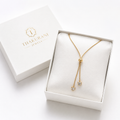 Adjustable Gold Heart Drop Necklace for Women | Anti-Tarnish Crystal Pendant Necklace