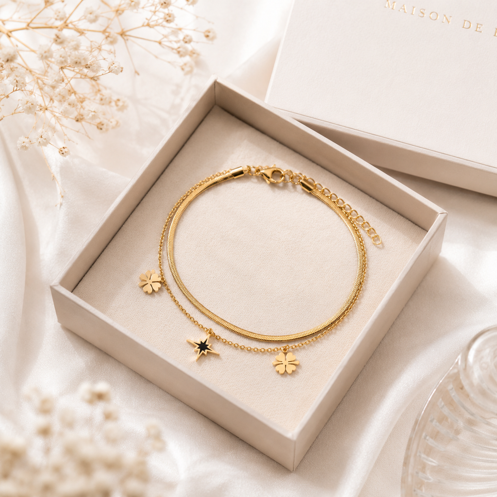 18K Gold Layered Charm Bracelet